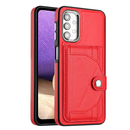 YB Leather Coating Series-4 for Samsung Galaxy A23 4G / A23 5G (Global Version) / F23 5G / M23 5G Kickstand Case Card Holder Phone Cover