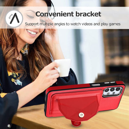 YB Leather Coating Series-4 for Samsung Galaxy A23 4G / A23 5G (Global Version) / F23 5G / M23 5G Kickstand Case Card Holder Phone Cover