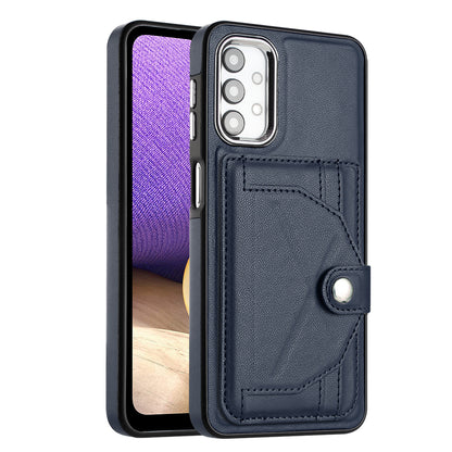 YB Leather Coating Series-4 for Samsung Galaxy A23 4G / A23 5G (Global Version) / F23 5G / M23 5G Kickstand Case Card Holder Phone Cover