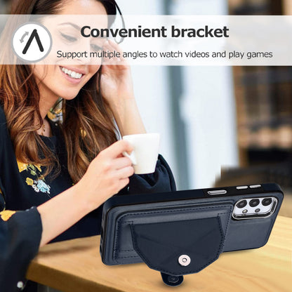 YB Leather Coating Series-4 for Samsung Galaxy A23 4G / A23 5G (Global Version) / F23 5G / M23 5G Kickstand Case Card Holder Phone Cover