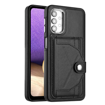 YB Leather Coating Series-4 for Samsung Galaxy A23 4G / A23 5G (Global Version) / F23 5G / M23 5G Kickstand Case Card Holder Phone Cover