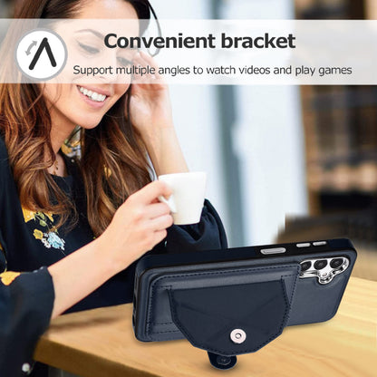 YB Leather Coating Series-4 for Samsung Galaxy A14 4G / 5G Card Holder Leather Coated TPU Case Kickstand Phone Cover