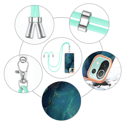 YB IMD Series-18 Style E Phone Case for Xiaomi Mi 11 Lite 4G / 5G / 11 Lite 5G NE , Marble Pattern IMD 2.0mm TPU Cover with Lanyard
