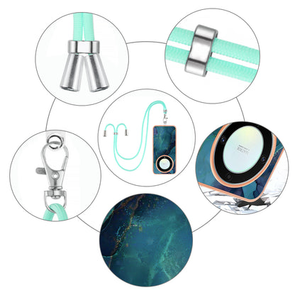 YB IMD Series-18 Style E Electroplating Phone Case for Honor X9a 5G / Magic5 Lite 5G , 2.0mm TPU Marble Pattern Cover with Lanyard