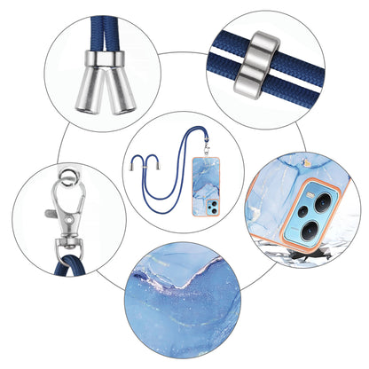 YB IMD Series-18 Style E Phone Case for Xiaomi Redmi Note 12 5G (China) / (India) / (Global) / Poco X5 5G , IMD Marble Pattern 2.0mm TPU Cover with Lanyard