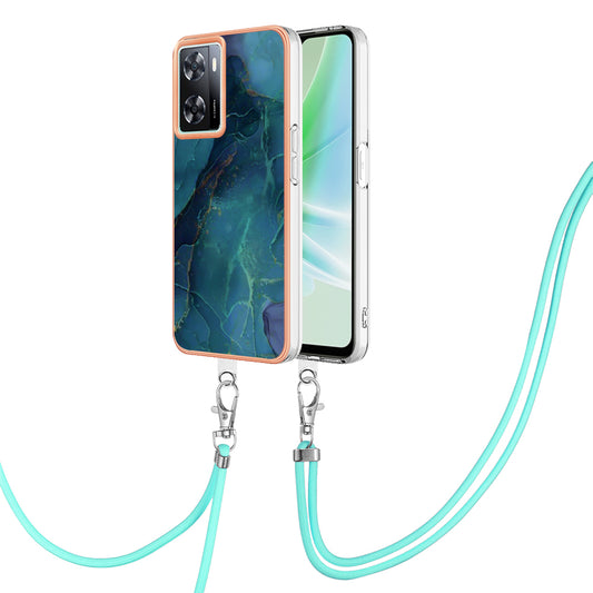 YB IMD Series-18 Style E Phone Case for OnePlus Nord N300 5G / Oppo A57 4G / A57 (2022) 5G / A77 5G / K10 5G / Realme Q5i / Narzo 50 5G / V23 4G , 2.0mm TPU Marble Pattern Cover