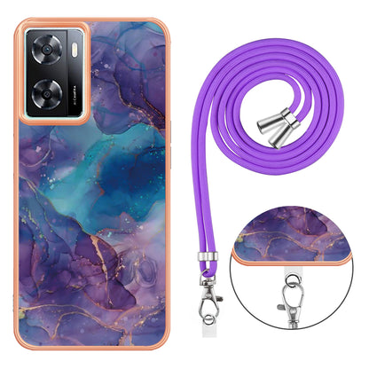 YB IMD Series-18 Style E Phone Case for OnePlus Nord N300 5G / Oppo A57 4G / A57 (2022) 5G / A77 5G / K10 5G / Realme Q5i / Narzo 50 5G / V23 4G , 2.0mm TPU Marble Pattern Cover