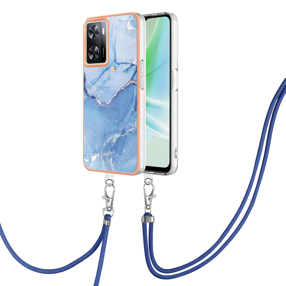 YB IMD Series-18 Style E Phone Case for OnePlus Nord N300 5G / Oppo A57 4G / A57 (2022) 5G / A77 5G / K10 5G / Realme Q5i / Narzo 50 5G / V23 4G , 2.0mm TPU Marble Pattern Cover