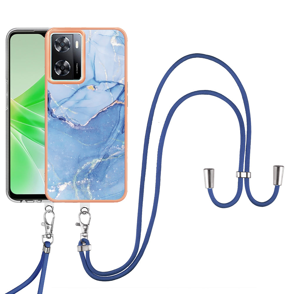YB IMD Series-18 Style E Phone Case for OnePlus Nord N300 5G / Oppo A57 4G / A57 (2022) 5G / A77 5G / K10 5G / Realme Q5i / Narzo 50 5G / V23 4G , 2.0mm TPU Marble Pattern Cover