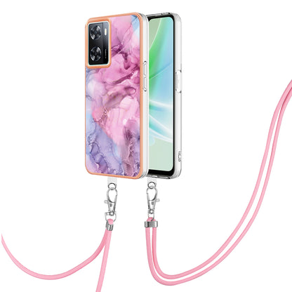 YB IMD Series-18 Style E Phone Case for OnePlus Nord N300 5G / Oppo A57 4G / A57 (2022) 5G / A77 5G / K10 5G / Realme Q5i / Narzo 50 5G / V23 4G , 2.0mm TPU Marble Pattern Cover