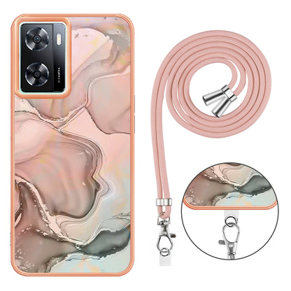 YB IMD Series-18 Style E Phone Case for OnePlus Nord N300 5G / Oppo A57 4G / A57 (2022) 5G / A77 5G / K10 5G / Realme Q5i / Narzo 50 5G / V23 4G , 2.0mm TPU Marble Pattern Cover