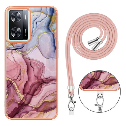 YB IMD Series-18 Style E Phone Case for OnePlus Nord N300 5G / Oppo A57 4G / A57 (2022) 5G / A77 5G / K10 5G / Realme Q5i / Narzo 50 5G / V23 4G , 2.0mm TPU Marble Pattern Cover