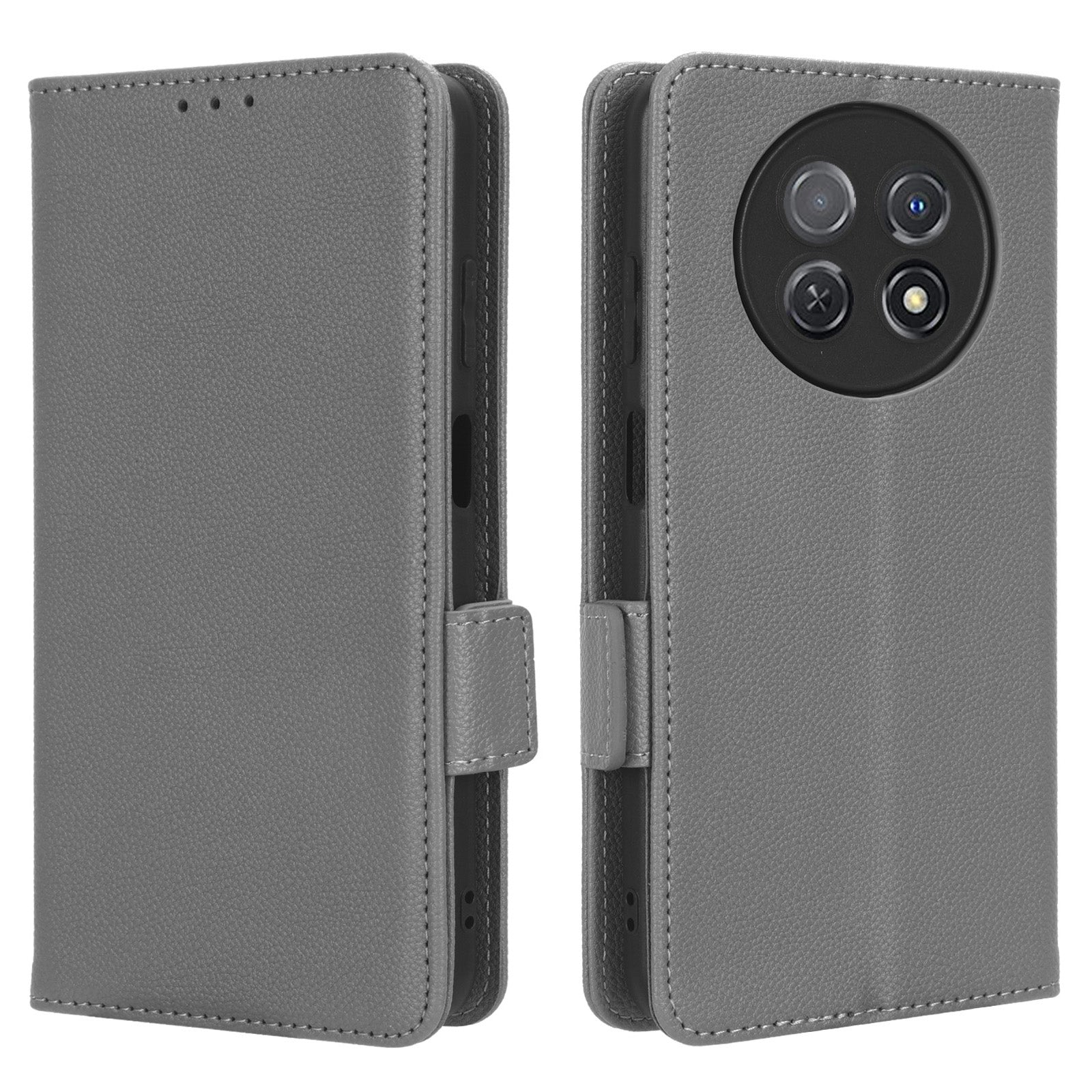 For Huawei nova Y91 4G / Enjoy 60X Litchi Texture Phone Case Wallet Stand PU Leather Cover