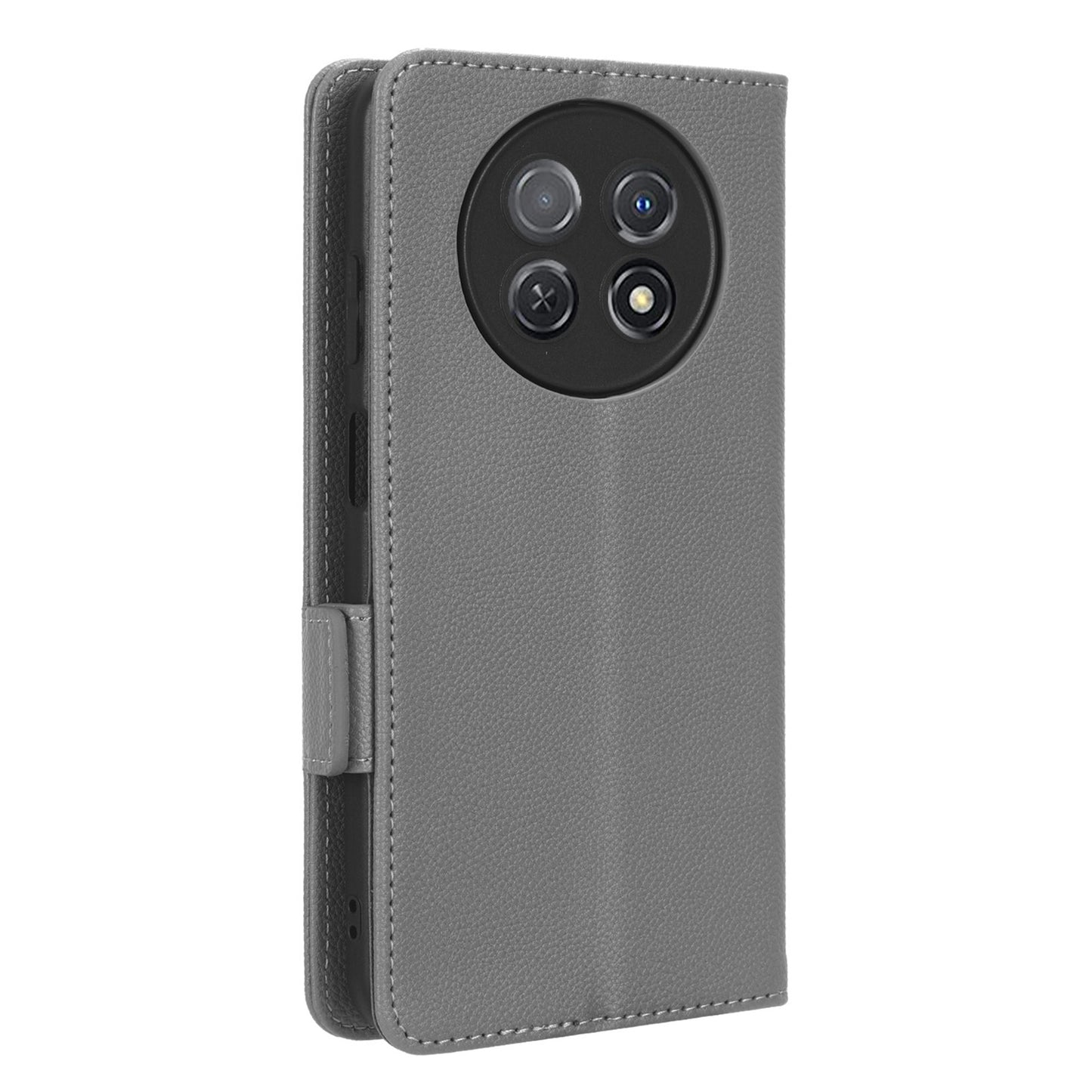 For Huawei nova Y91 4G / Enjoy 60X Litchi Texture Phone Case Wallet Stand PU Leather Cover