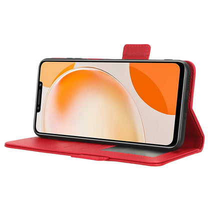 For Huawei nova Y91 4G / Enjoy 60X Litchi Texture Phone Case Wallet Stand PU Leather Cover