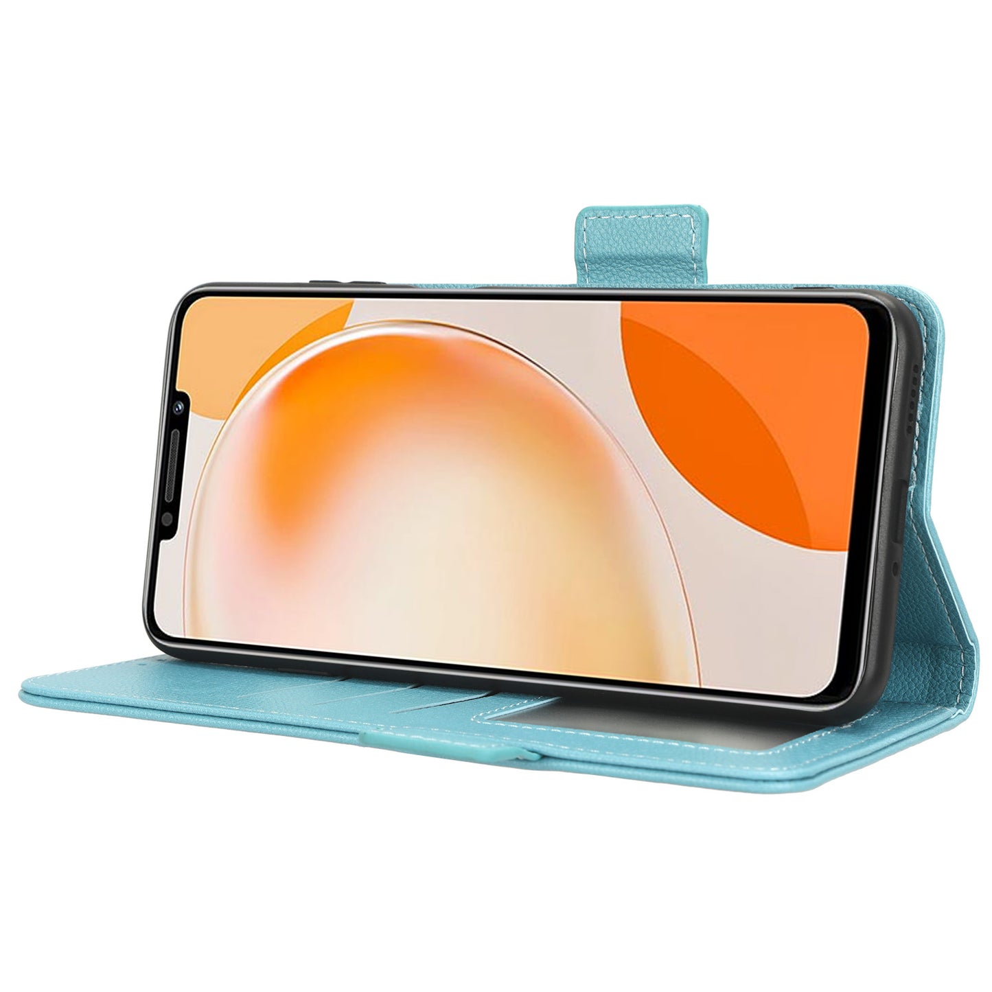 For Huawei nova Y91 4G / Enjoy 60X Litchi Texture Phone Case Wallet Stand PU Leather Cover