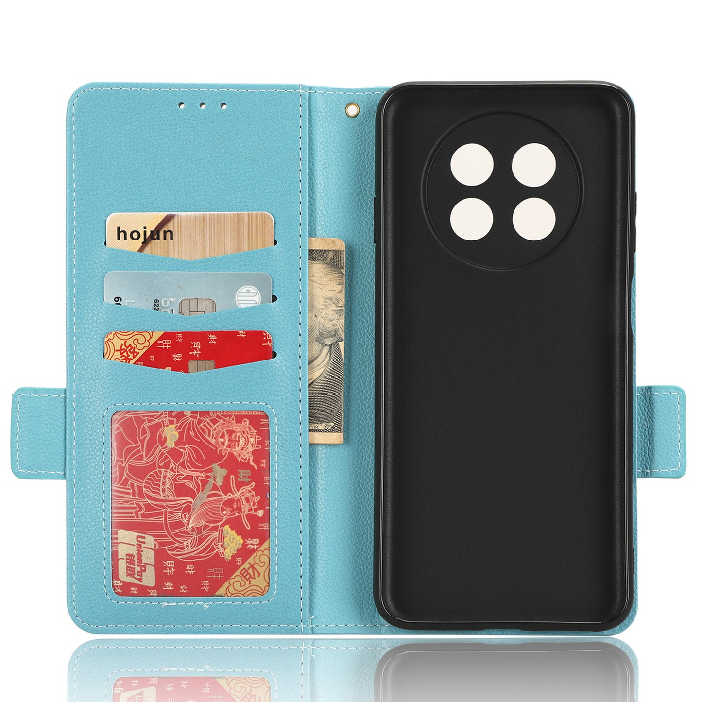 For Huawei nova Y91 4G / Enjoy 60X Litchi Texture Phone Case Wallet Stand PU Leather Cover