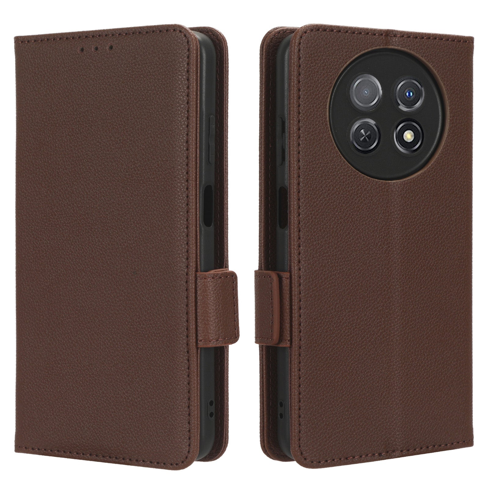 For Huawei nova Y91 4G / Enjoy 60X Litchi Texture Phone Case Wallet Stand PU Leather Cover