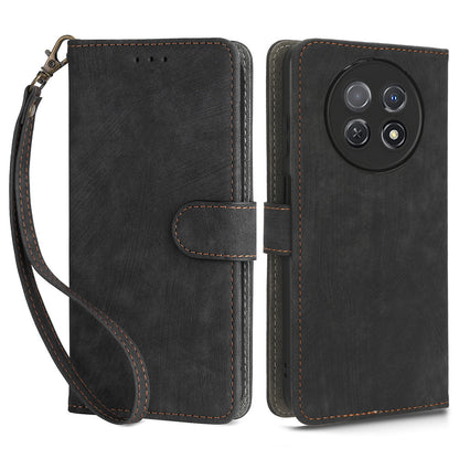 For Huawei nova Y91 4G / Enjoy 60X Drop Proof Cover RFID Blocking Wallet Stand PU Leather Case with Strap