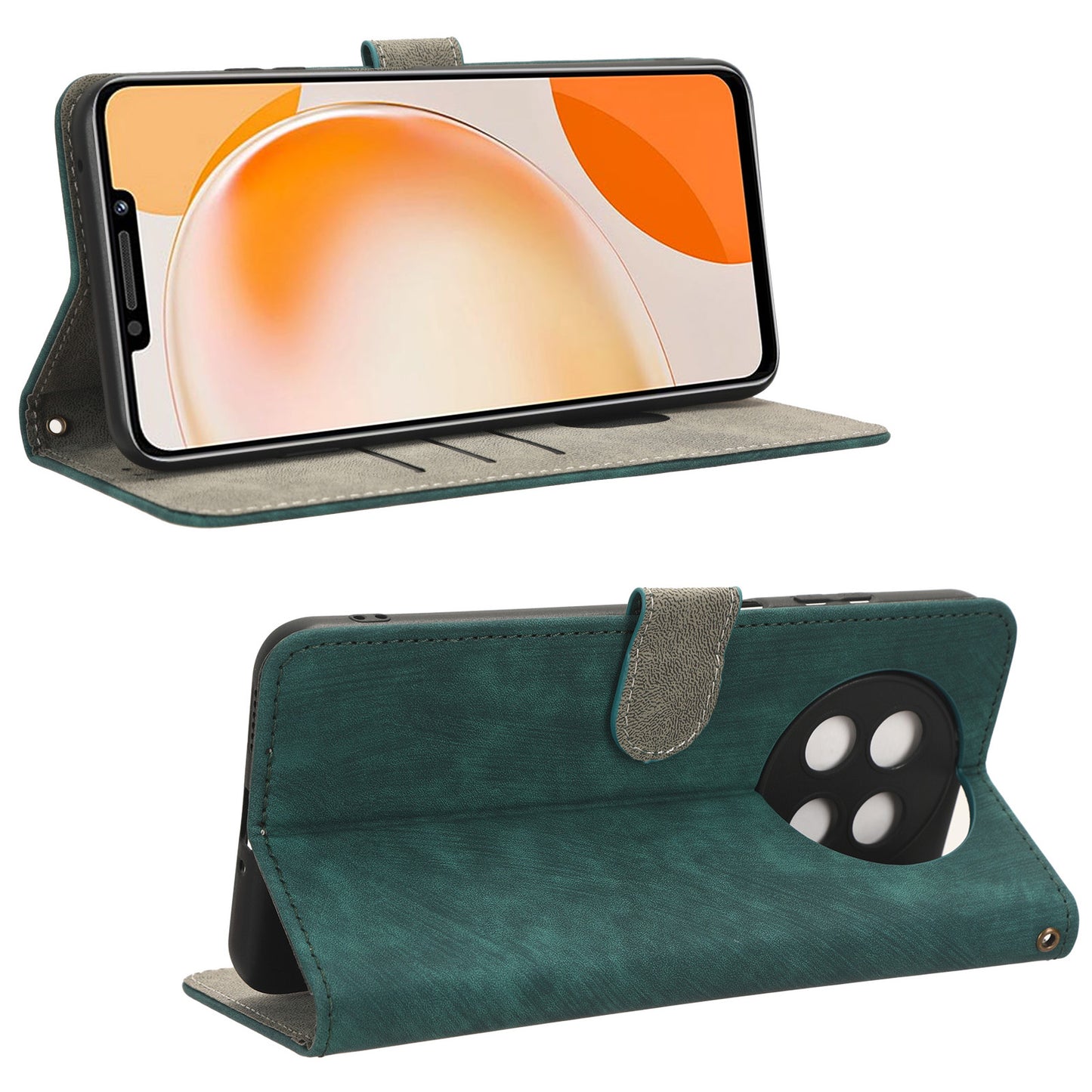 For Huawei nova Y91 4G / Enjoy 60X Drop Proof Cover RFID Blocking Wallet Stand PU Leather Case with Strap