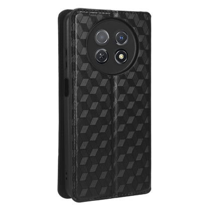 Stand Case for Huawei nova Y91 4G / Enjoy 60X Rhombus Imprinted Shell PU Leather Phone Cover