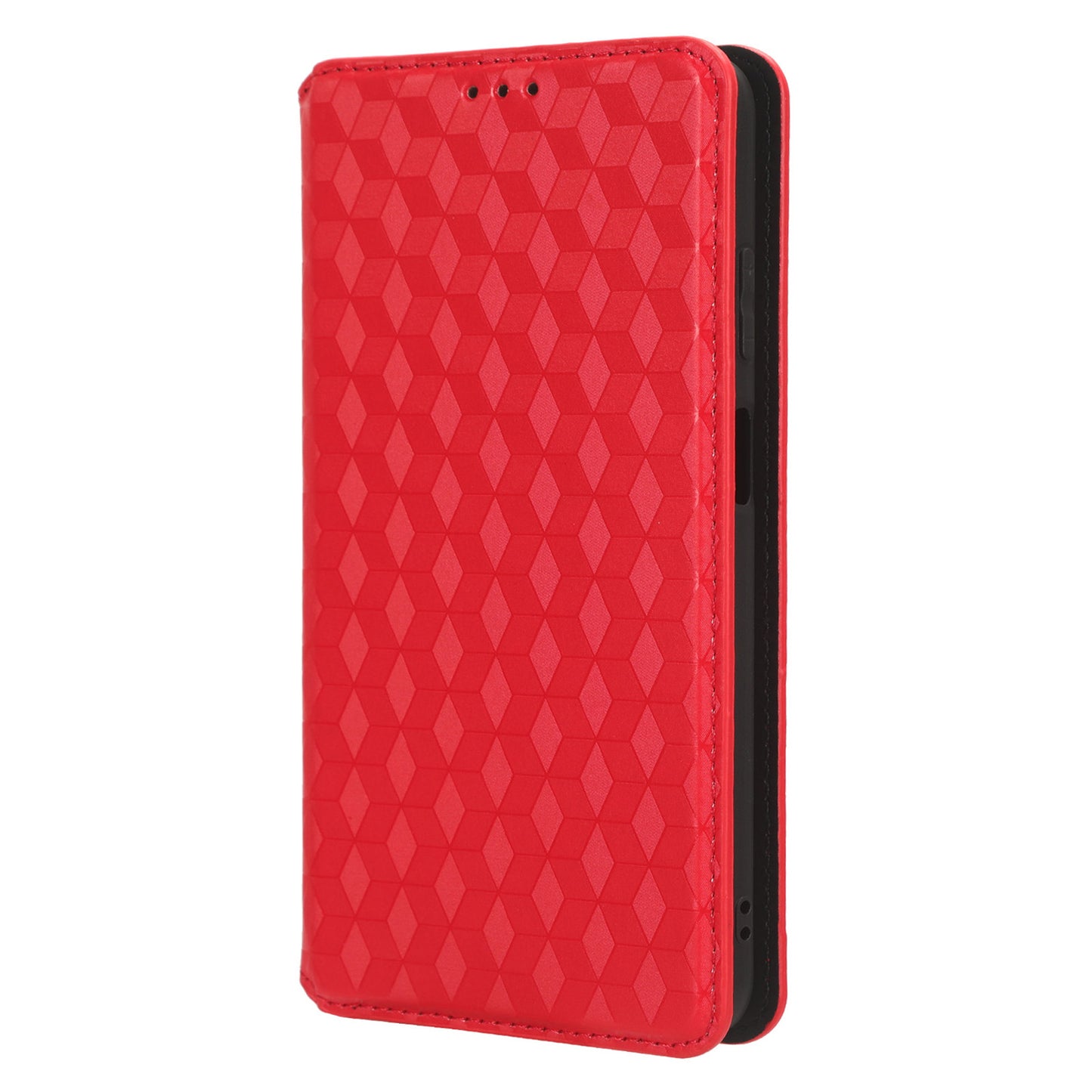 Stand Case for Huawei nova Y91 4G / Enjoy 60X Rhombus Imprinted Shell PU Leather Phone Cover