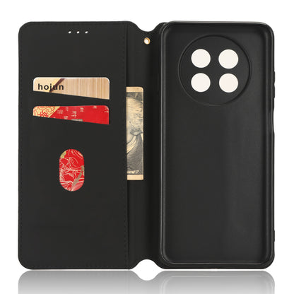 Stand Case for Huawei nova Y91 4G / Enjoy 60X Rhombus Imprinted Shell PU Leather Phone Cover