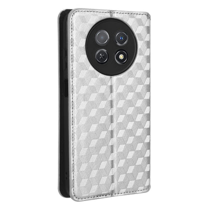 Stand Case for Huawei nova Y91 4G / Enjoy 60X Rhombus Imprinted Shell PU Leather Phone Cover