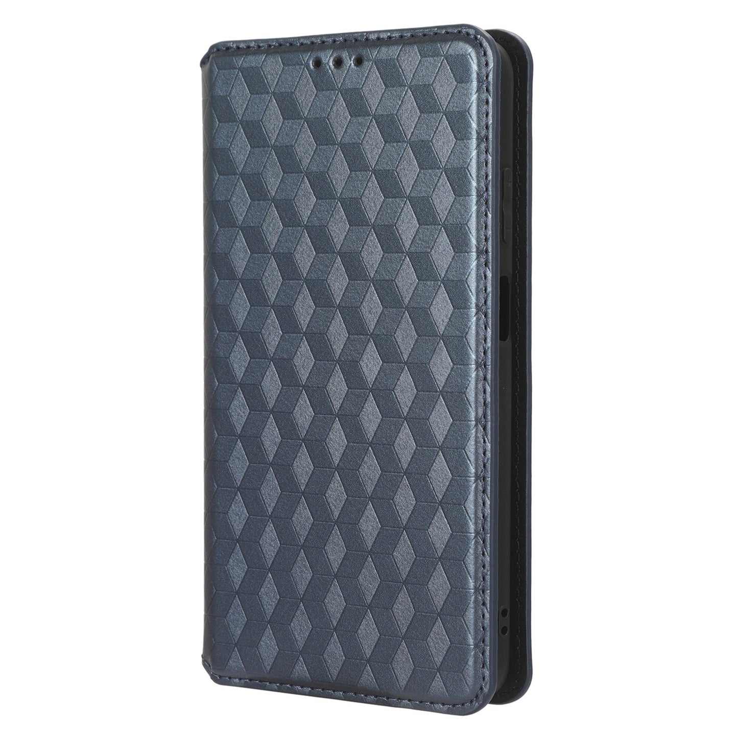 Stand Case for Huawei nova Y91 4G / Enjoy 60X Rhombus Imprinted Shell PU Leather Phone Cover