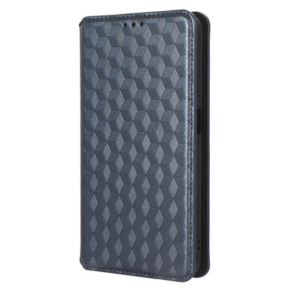 Stand Case for Huawei nova Y91 4G / Enjoy 60X Rhombus Imprinted Shell PU Leather Phone Cover