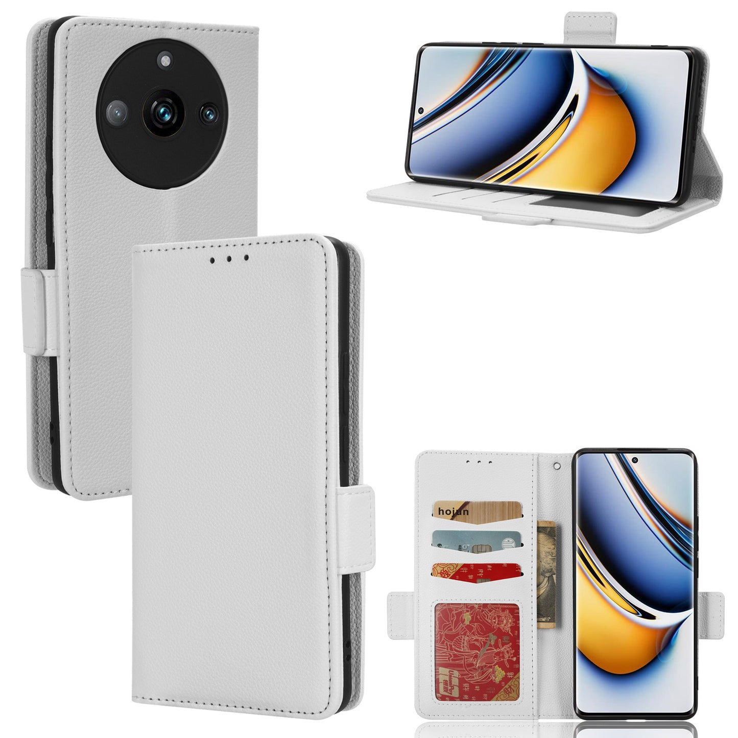 For Realme 11 Pro 5G / 11 Pro+ 5G Litchi Texture Wallet Stand Phone Case PU Leather Cover