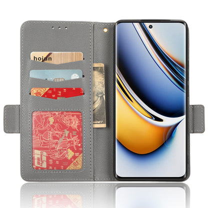 For Realme 11 Pro 5G / 11 Pro+ 5G Litchi Texture Wallet Stand Phone Case PU Leather Cover