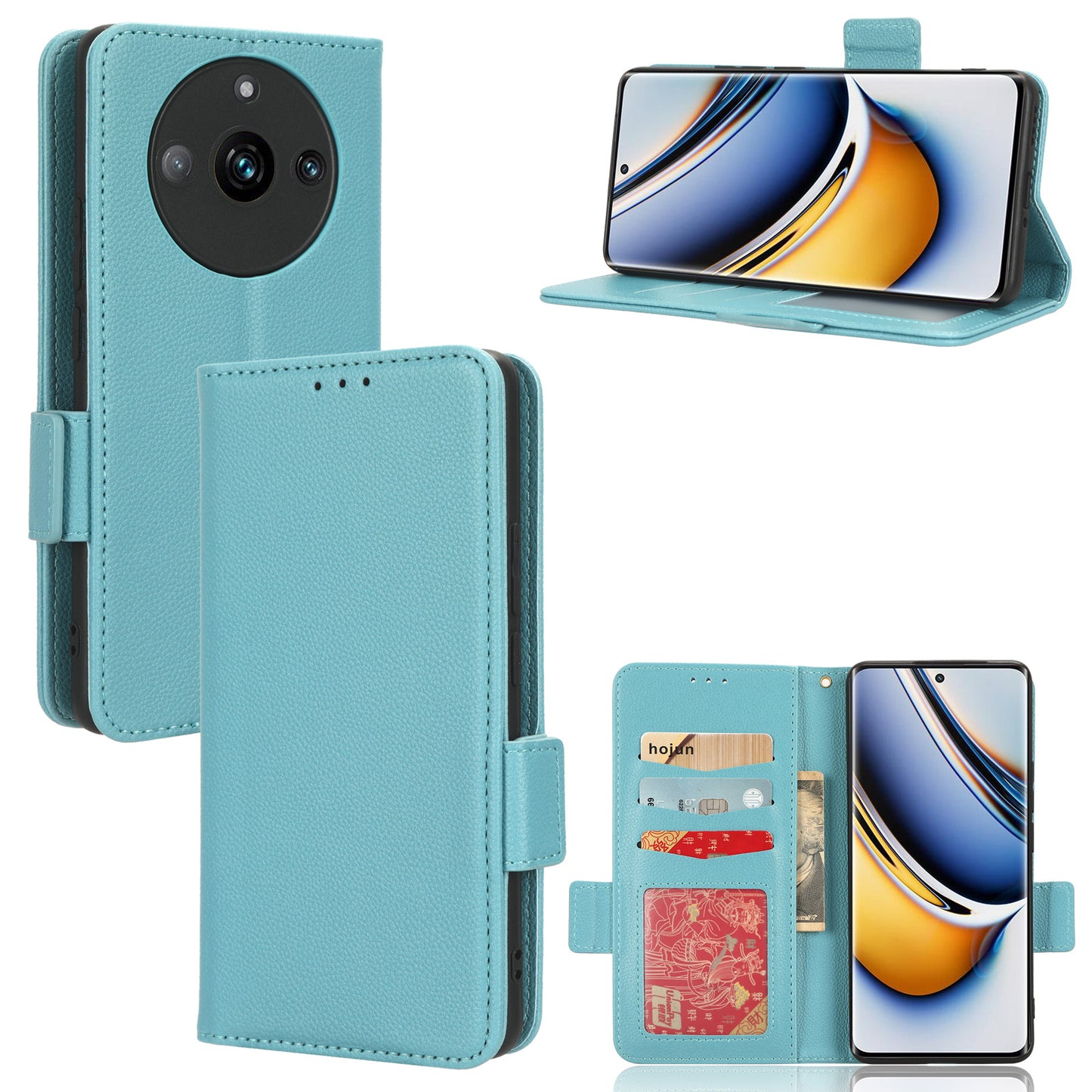 For Realme 11 Pro 5G / 11 Pro+ 5G Litchi Texture Wallet Stand Phone Case PU Leather Cover