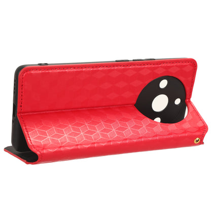 Rhombus Imprinted Shell for Realme 11 Pro 5G / 11 Pro+ 5G PU Leather Phone Cover Stand Case