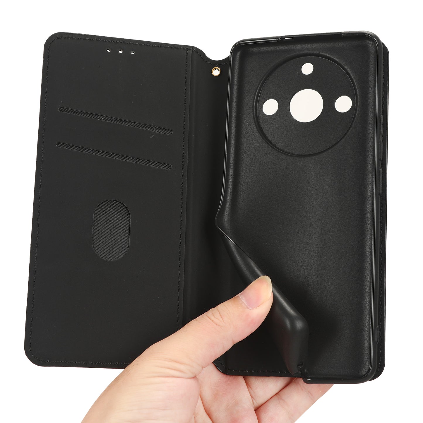 Rhombus Imprinted Shell for Realme 11 Pro 5G / 11 Pro+ 5G PU Leather Phone Cover Stand Case