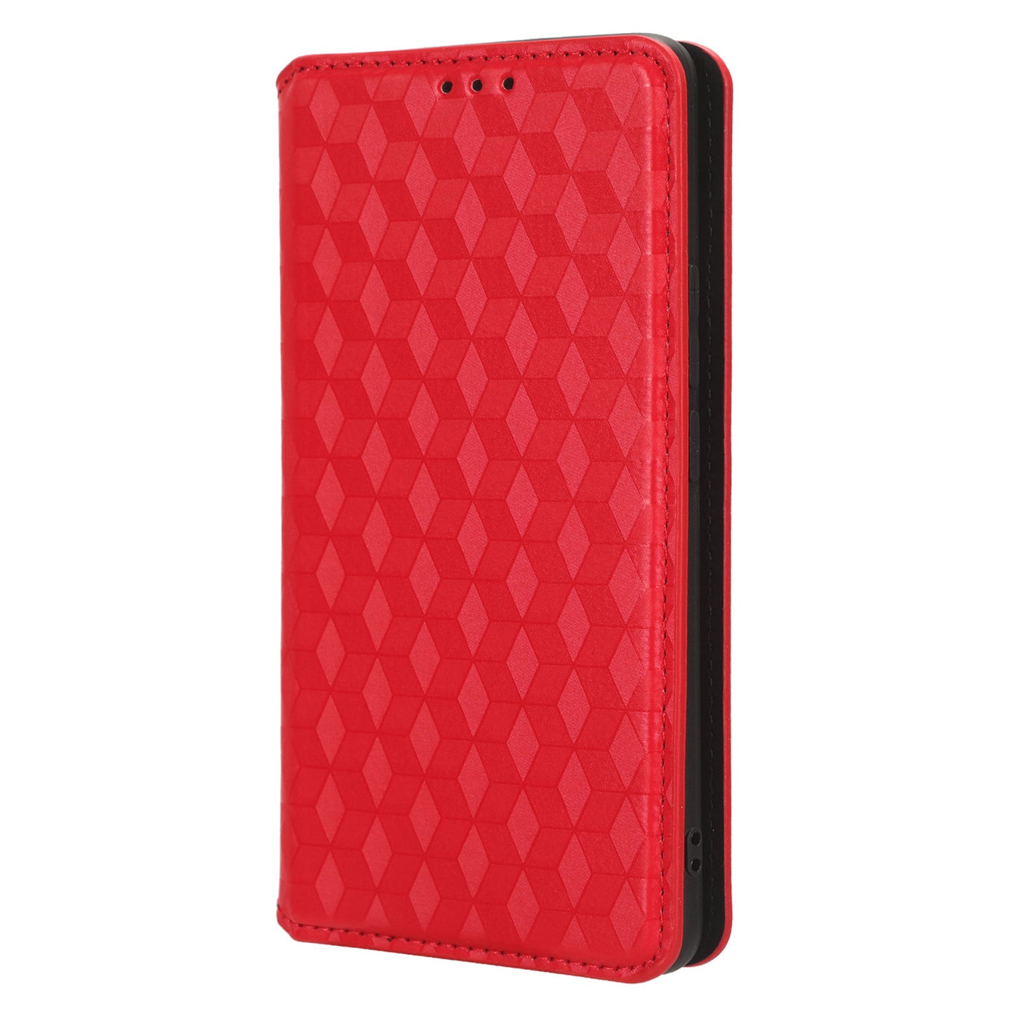 Rhombus Imprinted Shell for Realme 11 Pro 5G / 11 Pro+ 5G PU Leather Phone Cover Stand Case