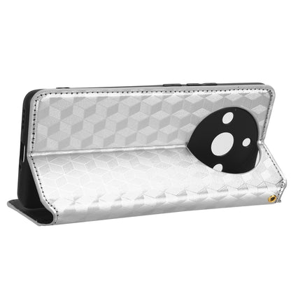 Rhombus Imprinted Shell for Realme 11 Pro 5G / 11 Pro+ 5G PU Leather Phone Cover Stand Case