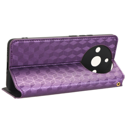 Rhombus Imprinted Shell for Realme 11 Pro 5G / 11 Pro+ 5G PU Leather Phone Cover Stand Case