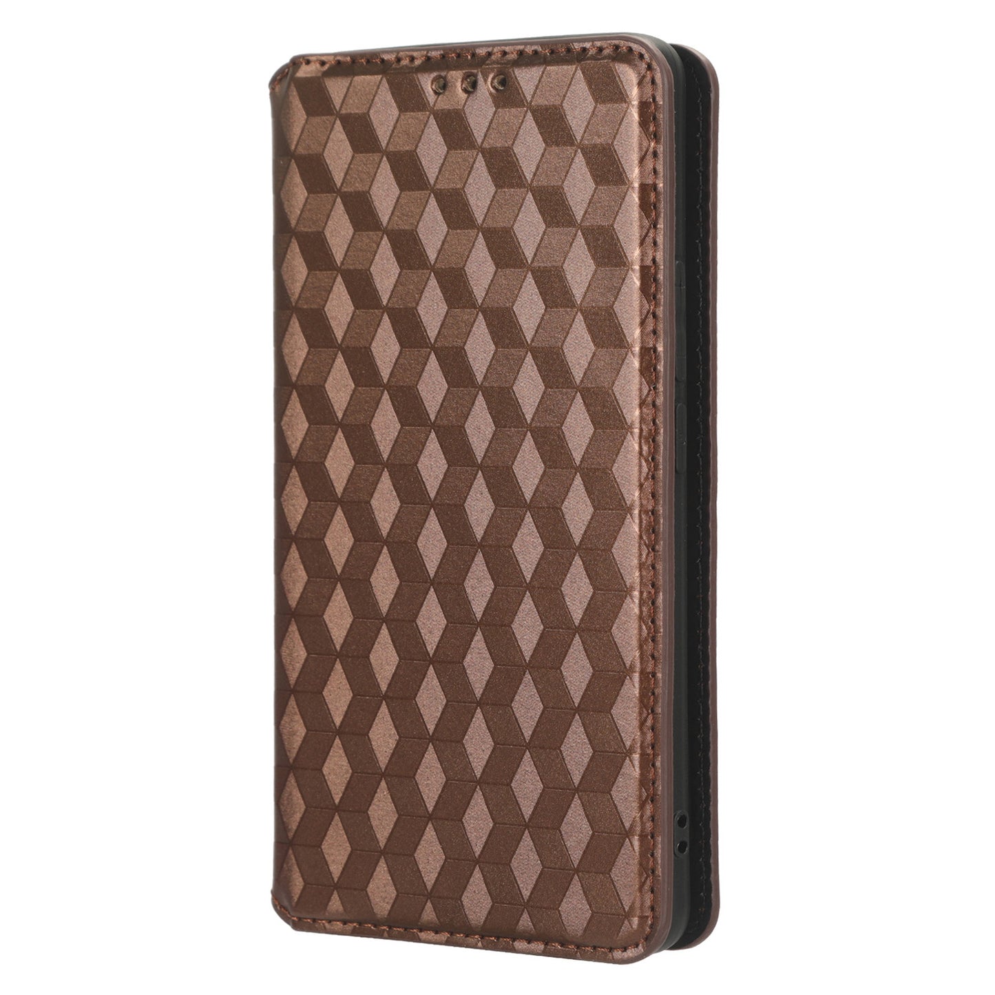 Rhombus Imprinted Shell for Realme 11 Pro 5G / 11 Pro+ 5G PU Leather Phone Cover Stand Case