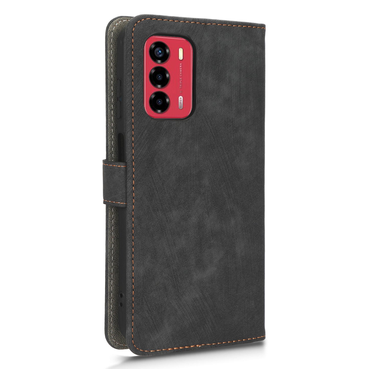 Leather Case for ZTE Blade A72 / V40 Vita Scratch Proof Phone Cover RFID Blocking Wallet Stand Shell