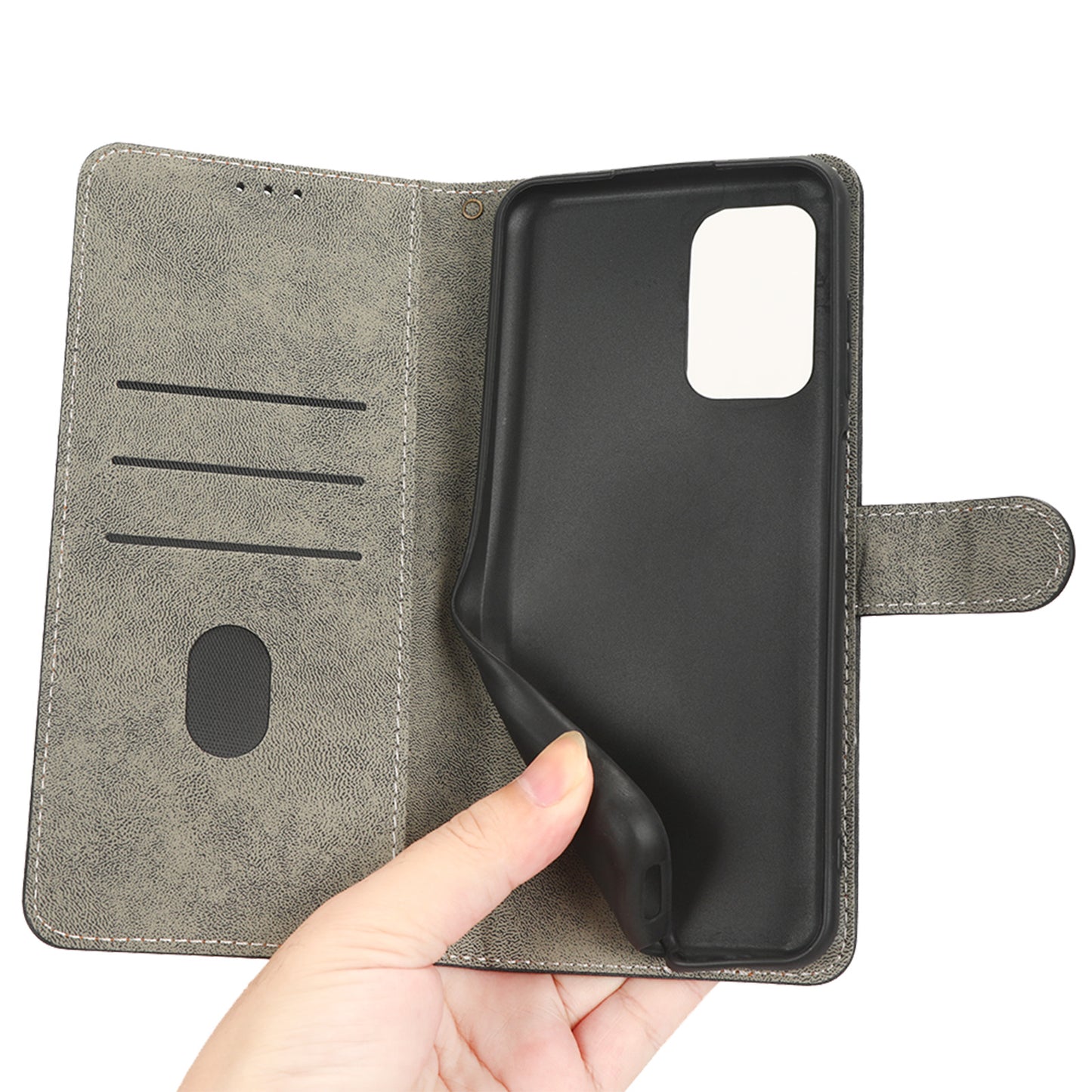Leather Case for ZTE Blade A72 / V40 Vita Scratch Proof Phone Cover RFID Blocking Wallet Stand Shell