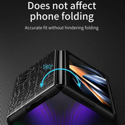 For Samsung Galaxy Z Fold5 5G Crocodile Leather Folding Phone Case PU Leather Coated PC Cover