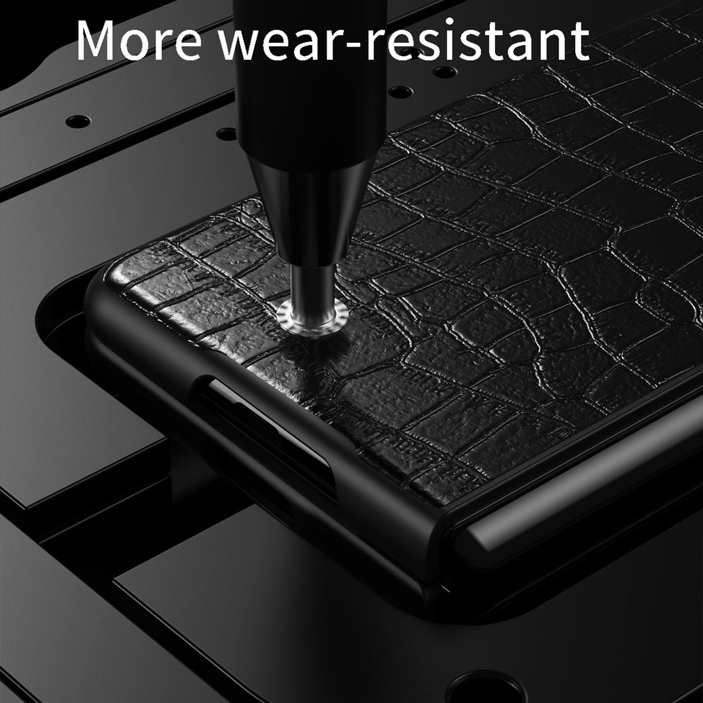 For Samsung Galaxy Z Fold5 5G Crocodile Leather Folding Phone Case PU Leather Coated PC Cover