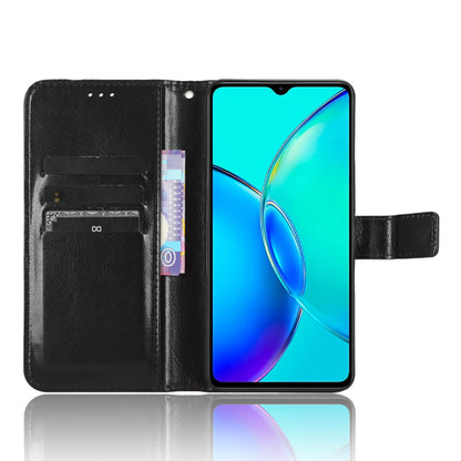 For vivo Y35+ 5G / Y35m+ 5G / Y27 4G Crazy Horse Texture Phone Stand Case PU Leather Anti-drop Wallet Cover