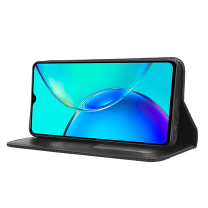 For vivo Y35+ 5G / Y35m+ 5G / Y27 4G Retro Phone Case Stand PU Leather Wallet Full Protection Phone Cover