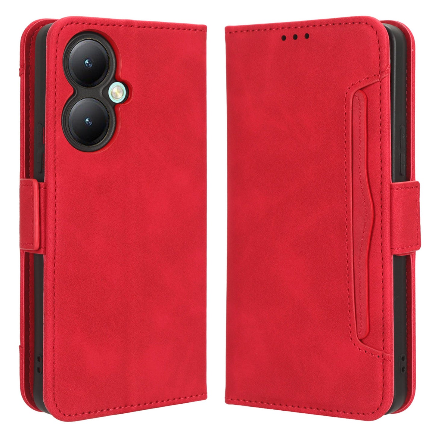 For vivo Y35+ 5G / Y35m+ 5G / Y27 4G Multiple Card Slots Stand Phone Case PU Leather Wallet Cover