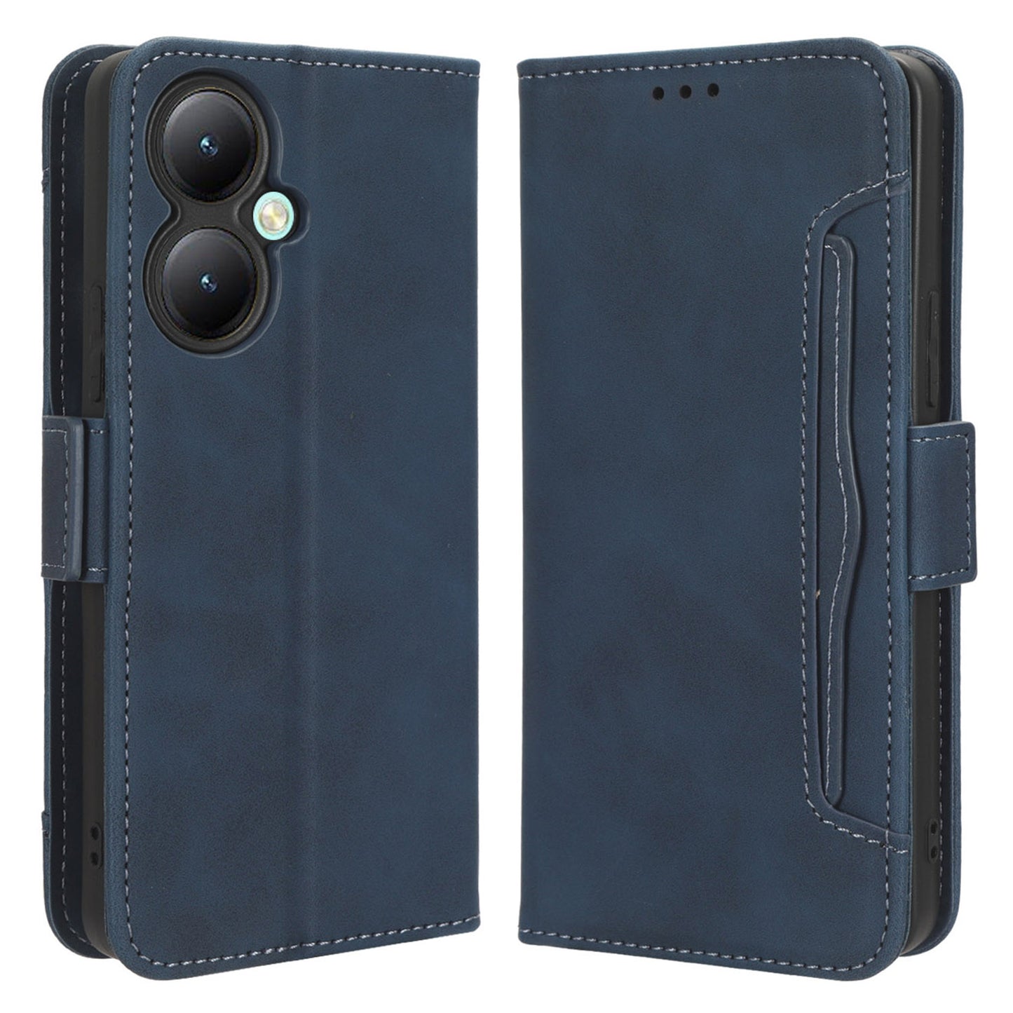 For vivo Y35+ 5G / Y35m+ 5G / Y27 4G Multiple Card Slots Stand Phone Case PU Leather Wallet Cover