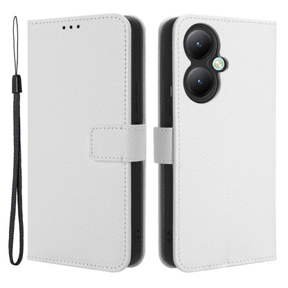 For vivo Y35+ 5G / Y35m+ 5G / Y27 4G PU Leather Wallet Phone Case Stand Diamond Texture Phone Cover