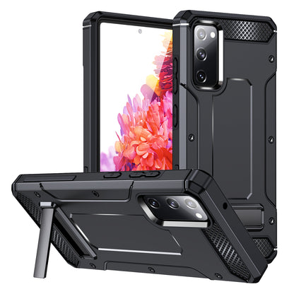For Samsung Galaxy S20 FE / FE 5G / FE 2022 / S20 Lite Kickstand Case TPU+PC Dual Layer Protection Anti-drop Phone Cover