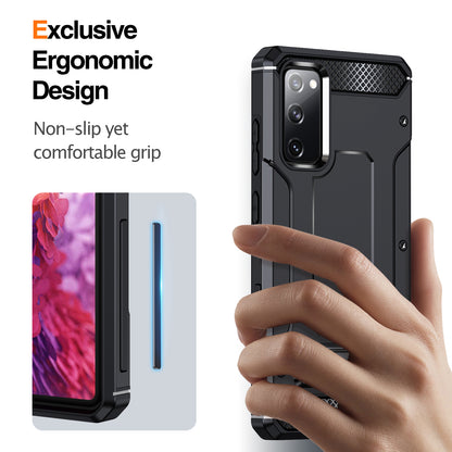 For Samsung Galaxy S20 FE / FE 5G / FE 2022 / S20 Lite Kickstand Case TPU+PC Dual Layer Protection Anti-drop Phone Cover
